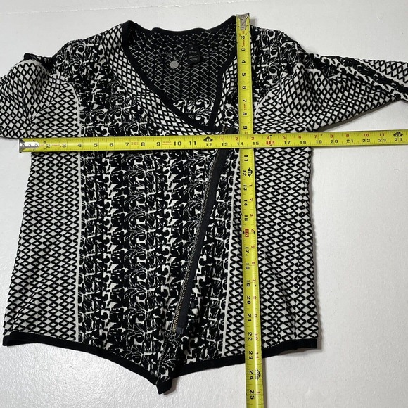 Womens Size Medium BKE‎ Boutique Full Zipup Mixed Print Sweater Zipper Blazer - Picture 6 of 12